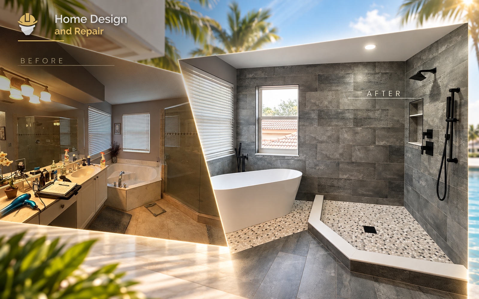 Modern Gray-Tile Master Bath Transformation