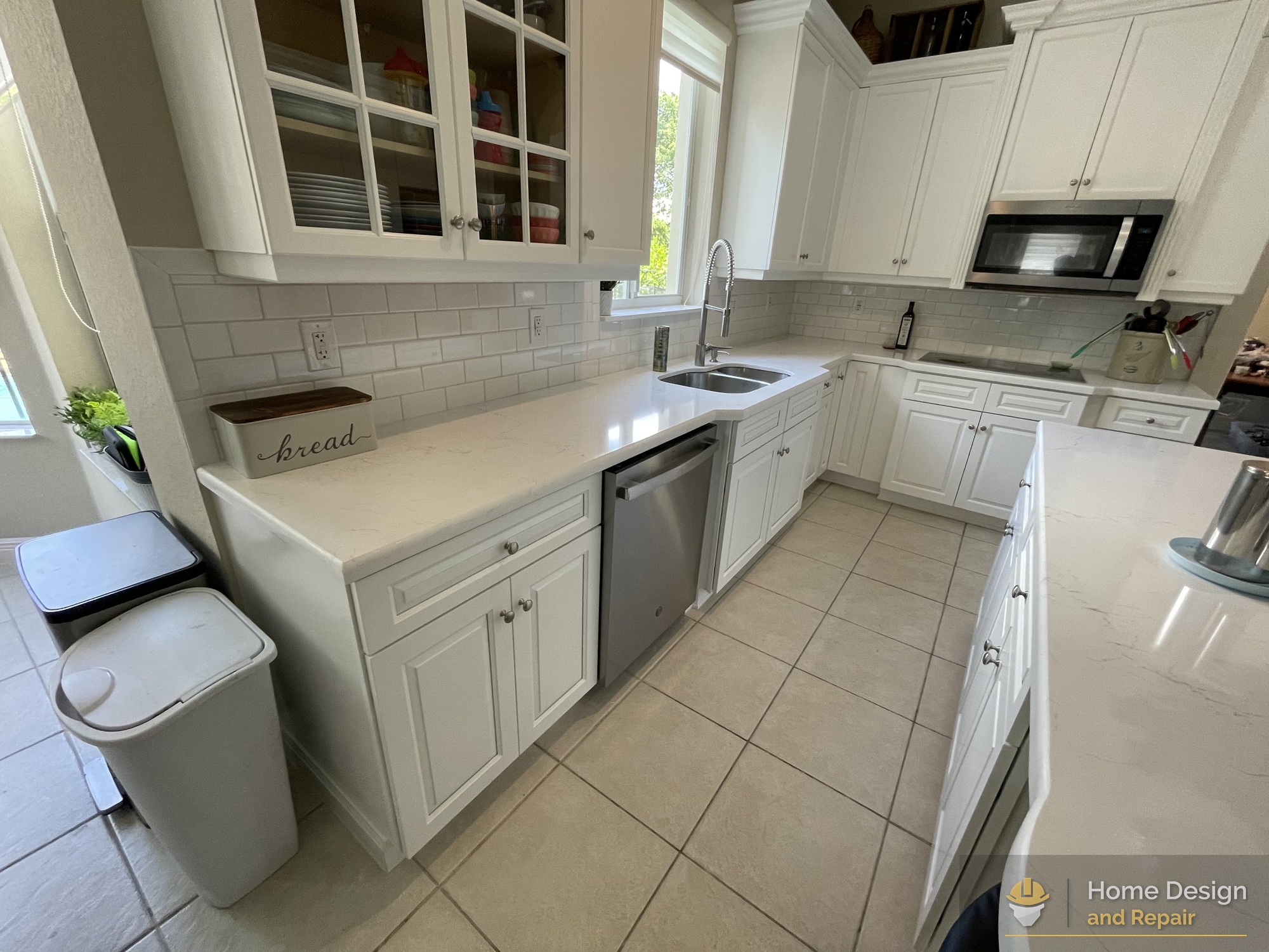 After detail of Bright White Kitchen Remodel in Coral Springs, FL