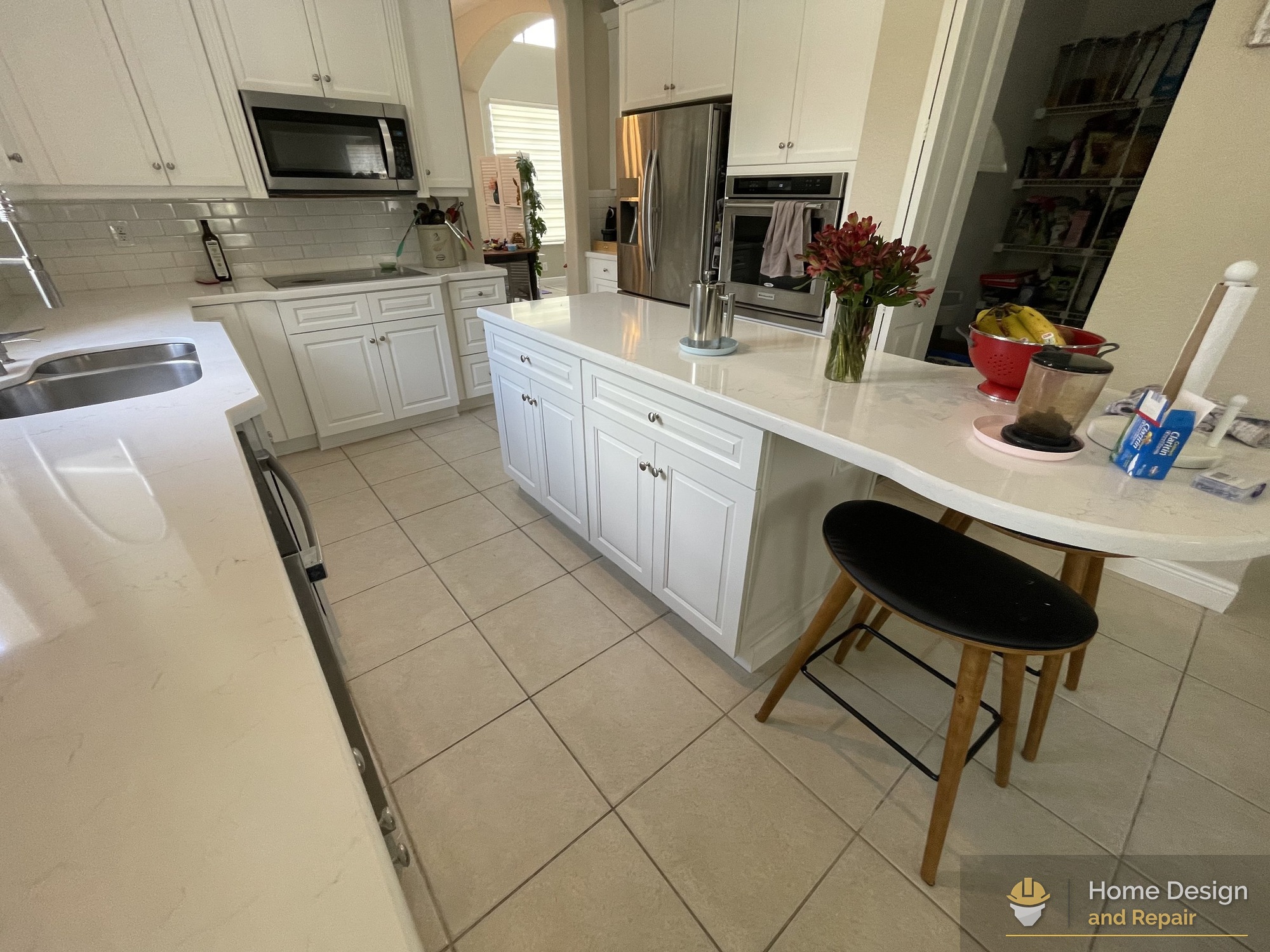 After detail of Bright White Kitchen Remodel in Coral Springs, FL