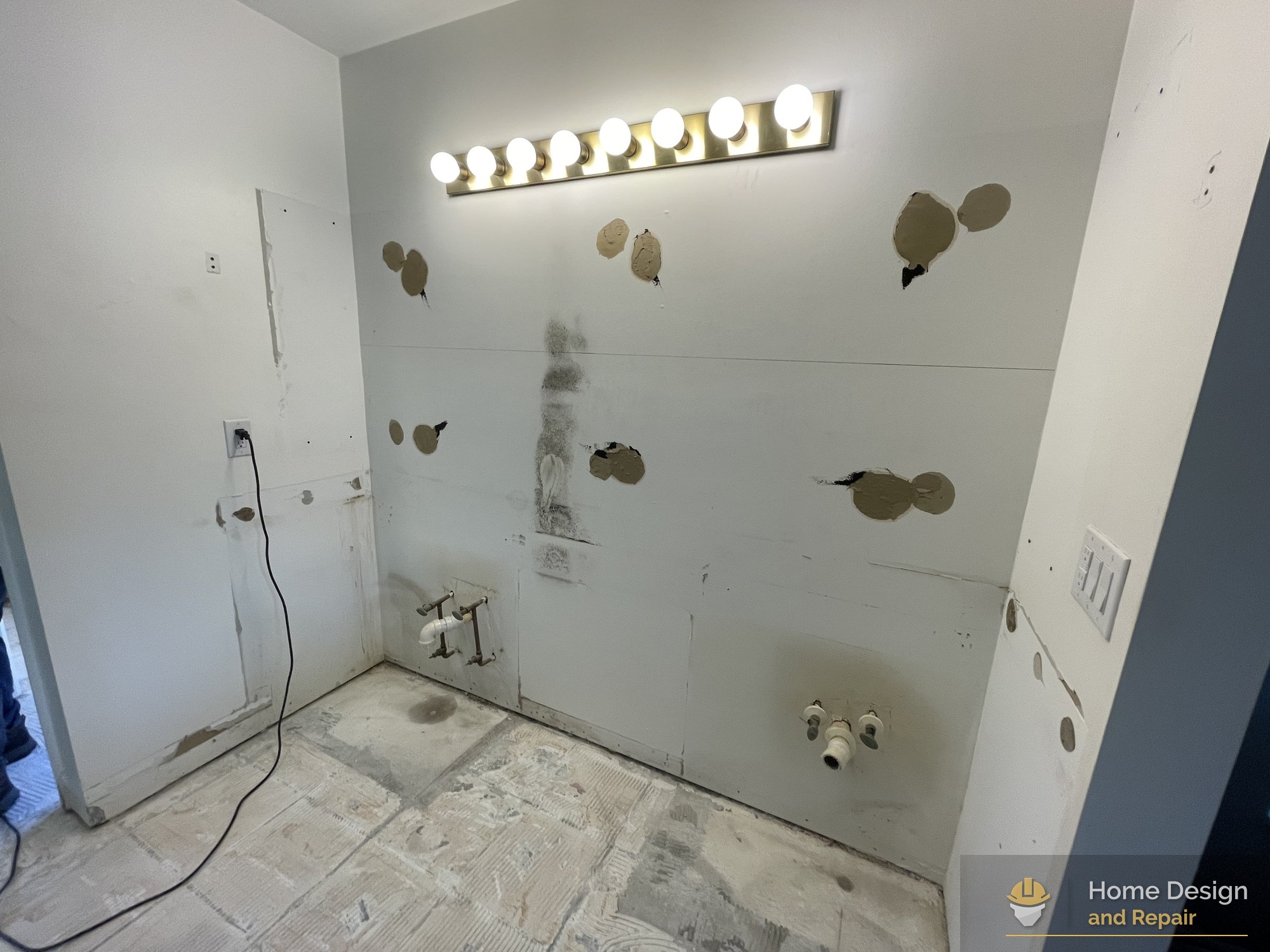 During detail of Master Bathroom Complete Remodel in Boca Raton, FL