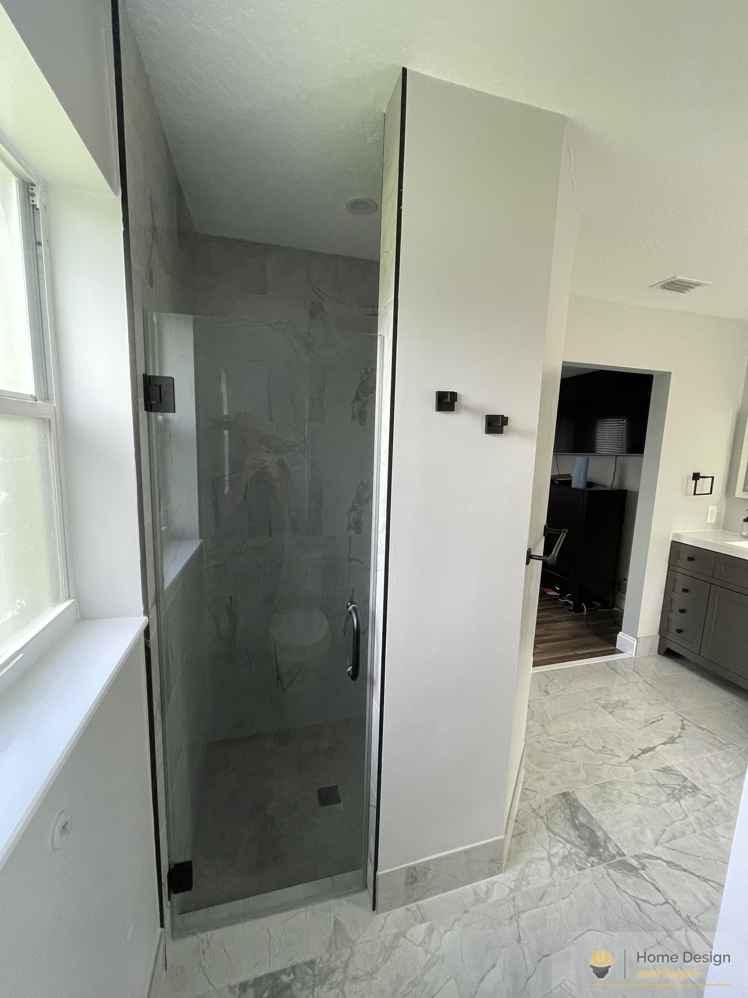 After detail of Primary Bathroom Walk-In Shower Remodel in Riviera Beach, FL