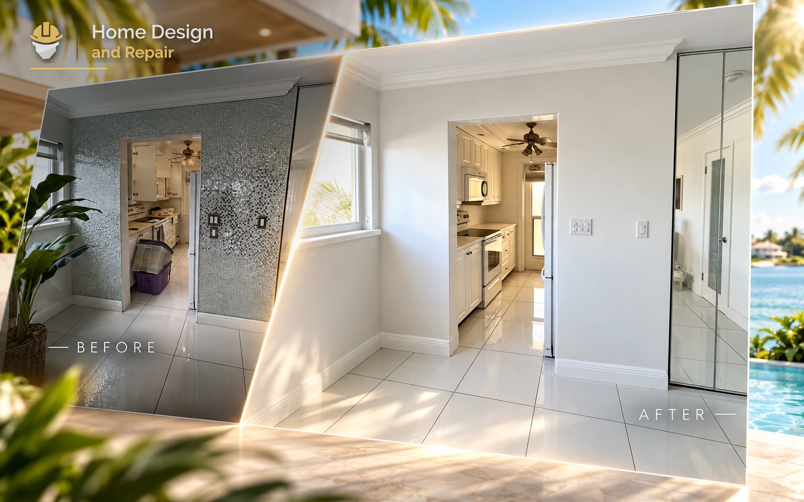 Before and after transformation for Bright White Interior Wall Refresh