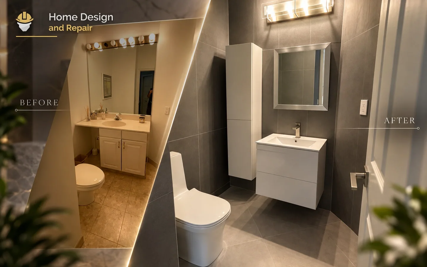 Before and after transformation for Contemporary Primary Bathroom Remodel in Parkland, FL