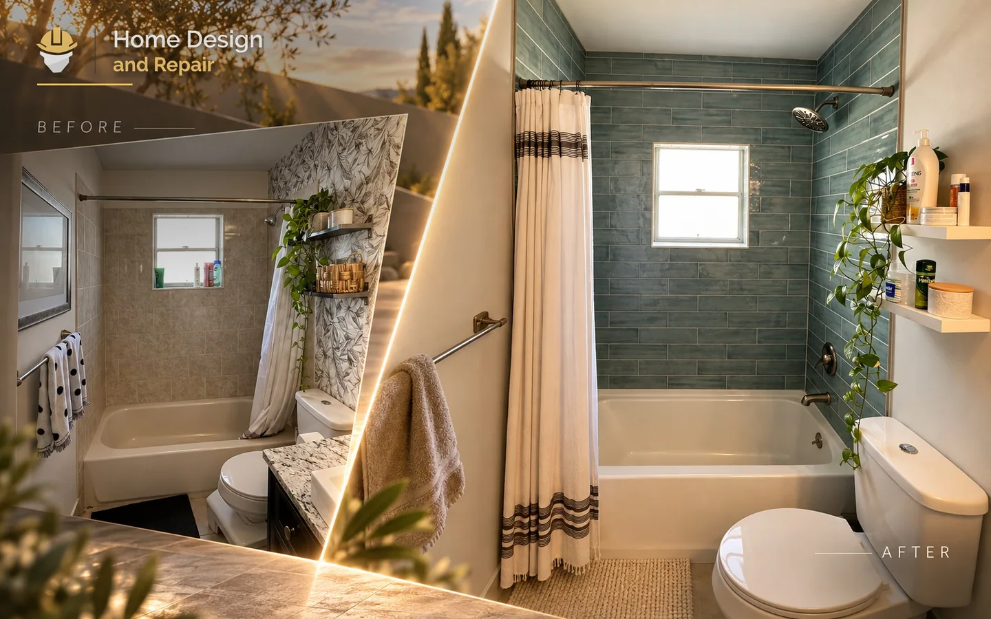 Before and after transformation for Primary Bathroom Tub Shower Remodel