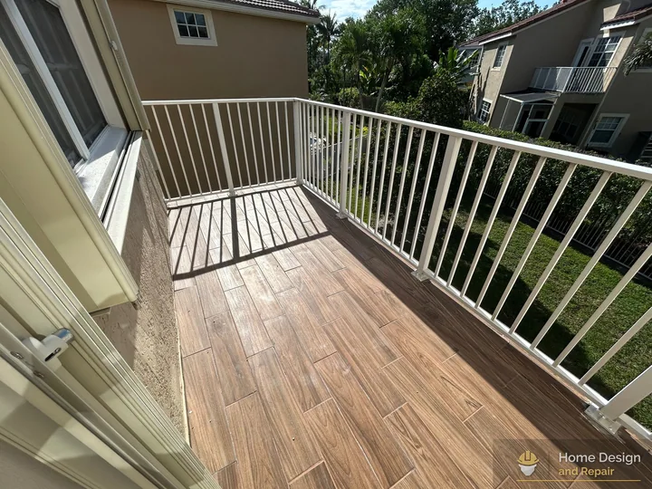 Before detail of Balcony Tile Flooring Transformation