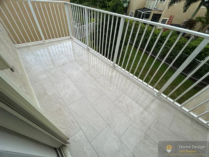 After detail of Balcony Tile Flooring Transformation