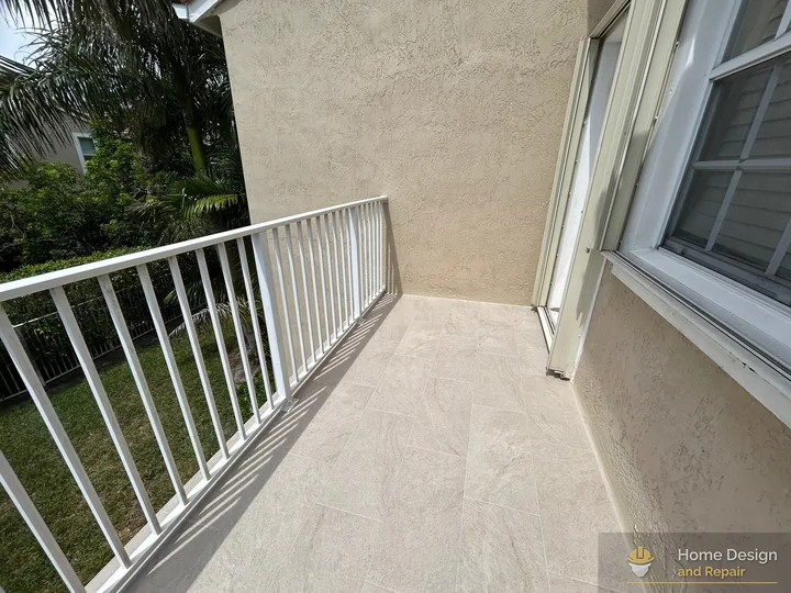 After detail of Balcony Tile Flooring Transformation
