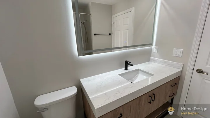 After detail of Bathroom Water Damage  Restoration