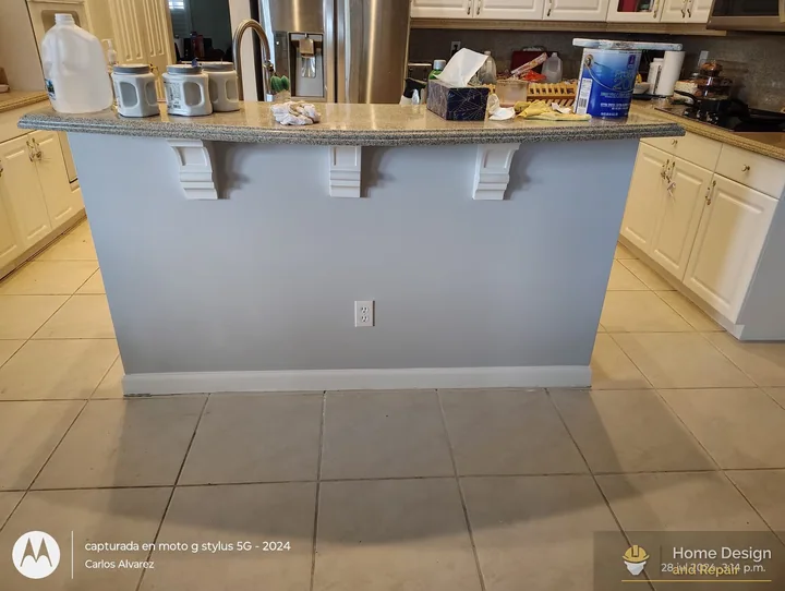 After detail of Kitchen Water Damage Repairs