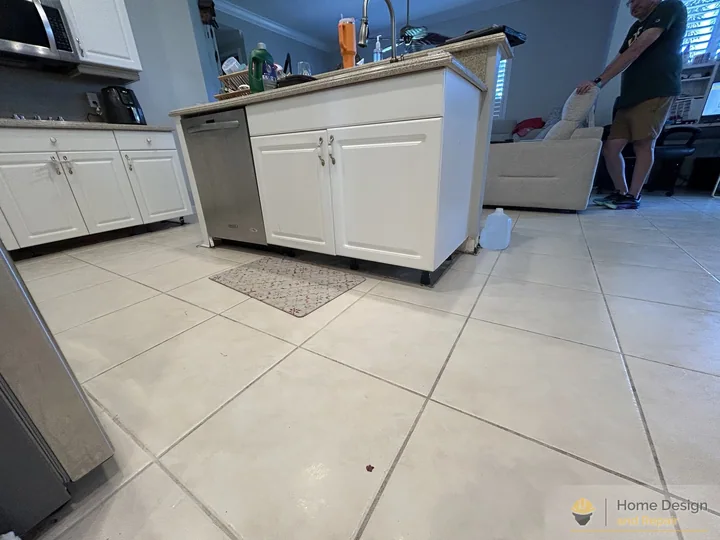 After detail of Kitchen Water Damage Repairs