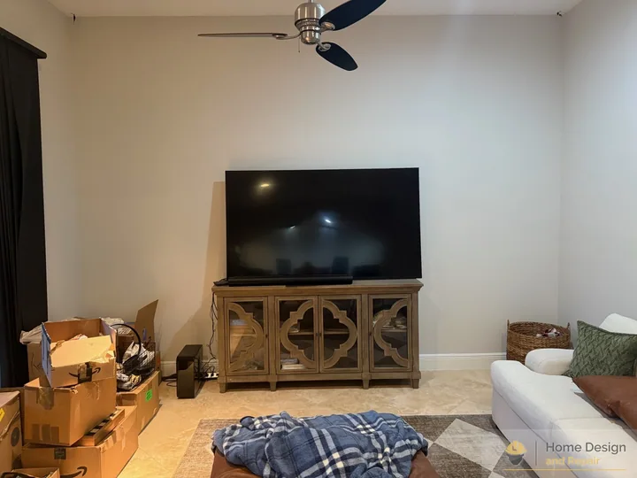 Before detail of Living Room Media Wall Remodel