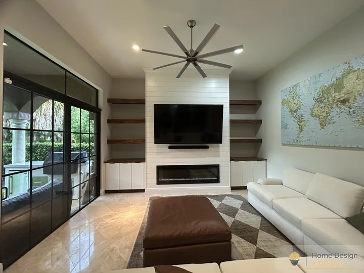 After detail of Living Room Media Wall Remodel