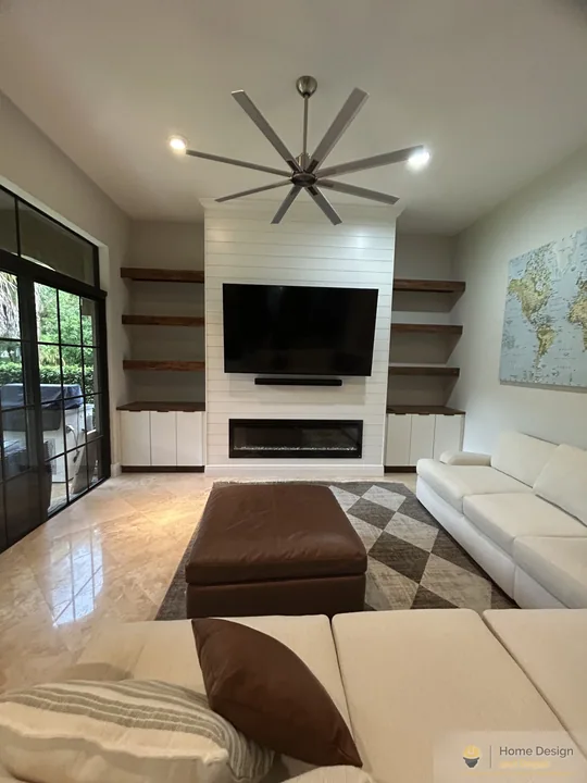 After detail of Living Room Media Wall Remodel