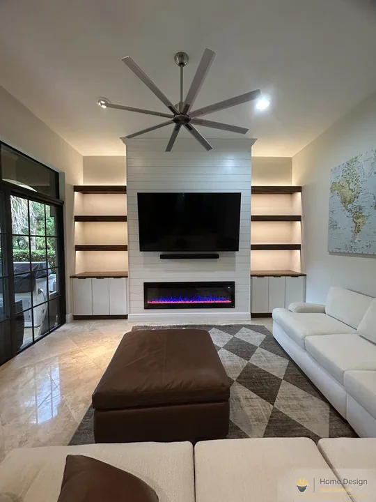 After detail of Living Room Media Wall Remodel