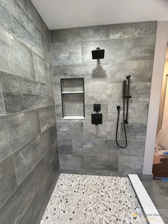 After detail of Modern Gray-Tile Master Bath Transformation in Coral Springs, FL