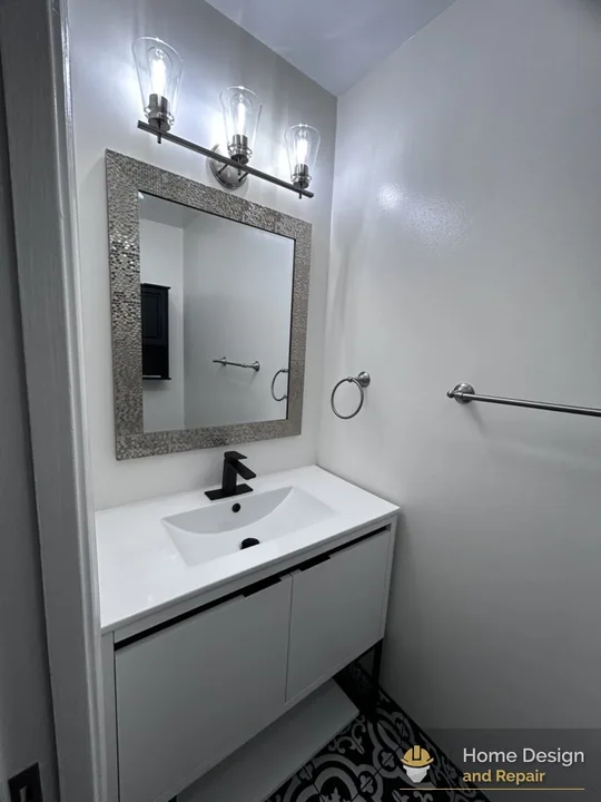 After detail of Modern Half Bathroom Refresh in Coral Springs, FL