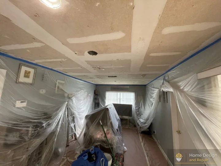 During detail of Popcorn Ceiling Removal and Refinishing in Coral Springs, FL