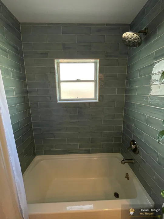 After detail of Primary Bathroom Tub Shower Remodel
