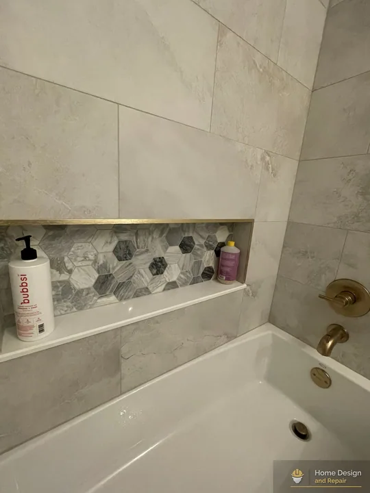 After detail of Tub-Shower Bathroom Remodel in Boca Raton, FL
