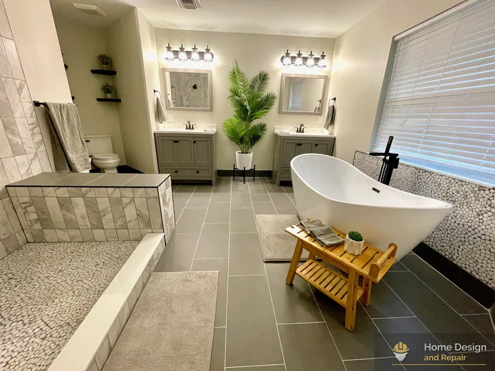 After detail of Walk-In Shower and Tub Bathroom Remodel in Coral Springs, FL