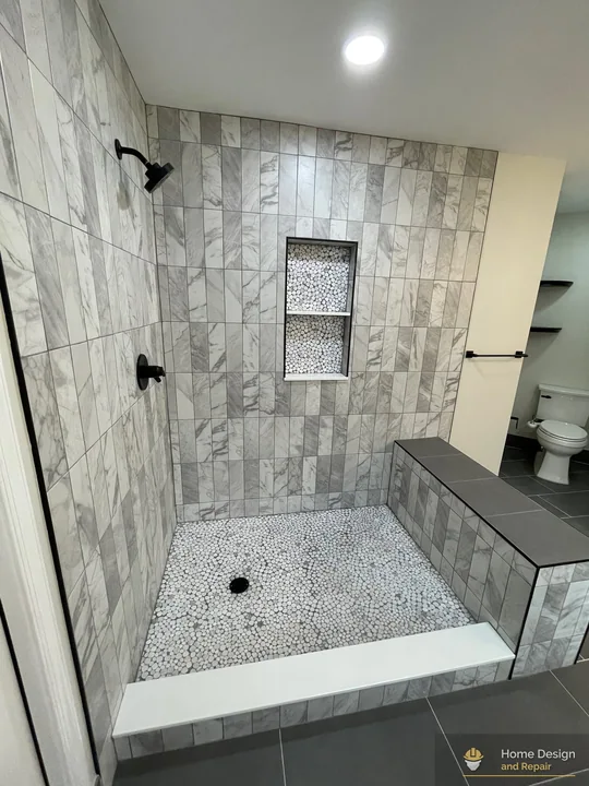 After detail of Walk-In Shower and Tub Bathroom Remodel in Coral Springs, FL