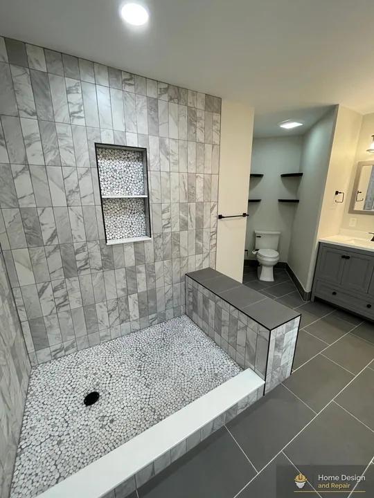 After detail of Walk-In Shower and Tub Bathroom Remodel in Coral Springs, FL