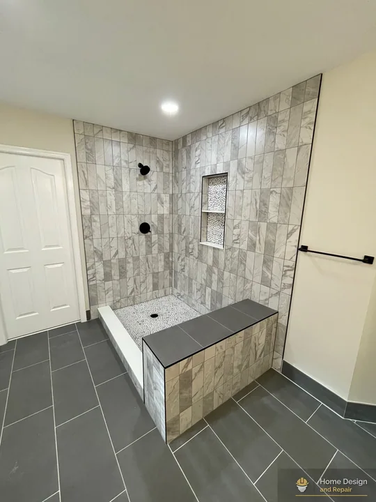 After detail of Walk-In Shower and Tub Bathroom Remodel in Coral Springs, FL