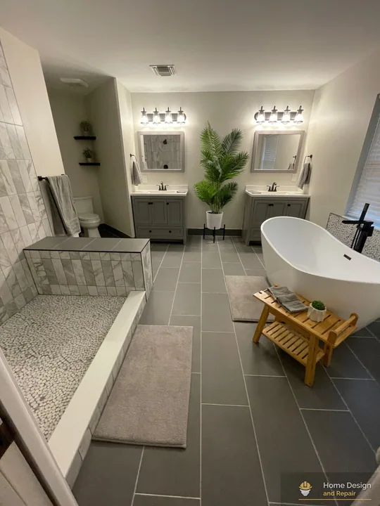 After detail of Walk-In Shower and Tub Bathroom Remodel in Coral Springs, FL