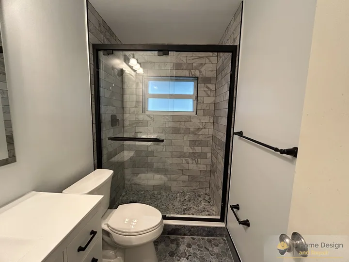 After detail of Walk-In Shower Bathroom Remodel in Coral Springs, FL