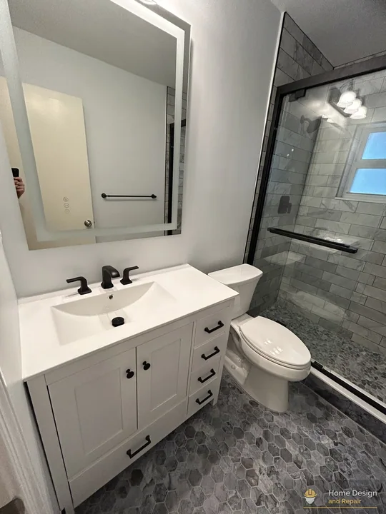 After detail of Walk-In Shower Bathroom Remodel in Coral Springs, FL