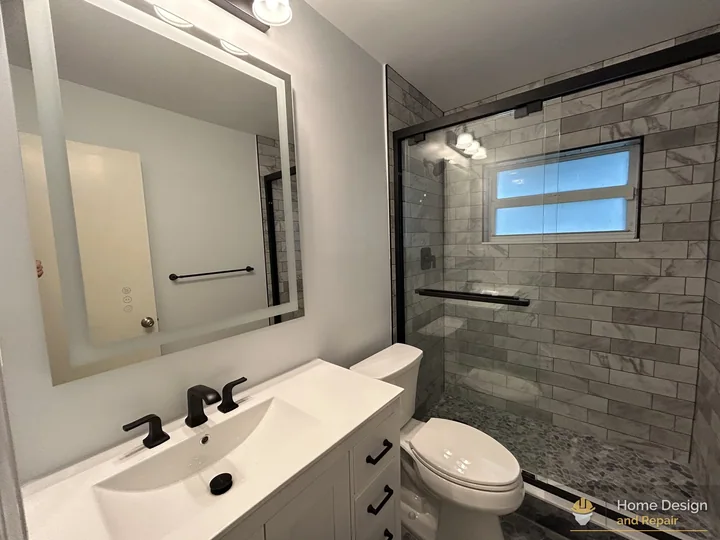 After detail of Walk-In Shower Bathroom Remodel in Coral Springs, FL