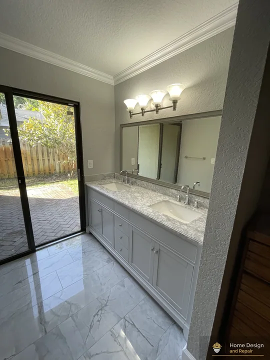 After detail of Walk-In Shower Bathroom Remodel