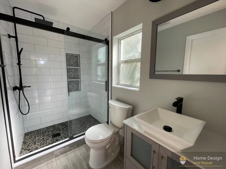 After detail of Walk-In Shower Bathroom Remodel in Coral Springs, FL
