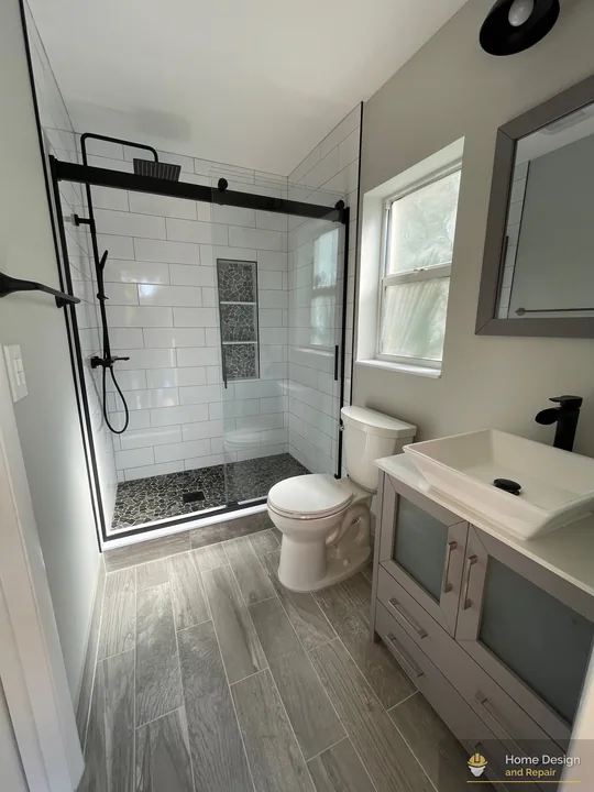 After detail of Walk-In Shower Bathroom Remodel in Coral Springs, FL