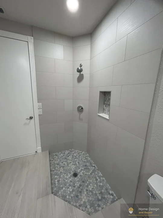 After detail of Walk-In Shower Bathroom Remodel in Parkland, FL