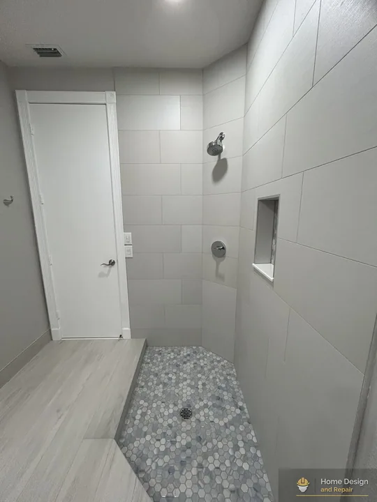 After detail of Walk-In Shower Bathroom Remodel in Parkland, FL