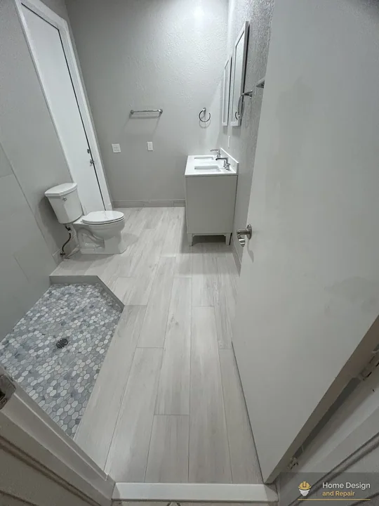 After detail of Walk-In Shower Bathroom Remodel in Parkland, FL